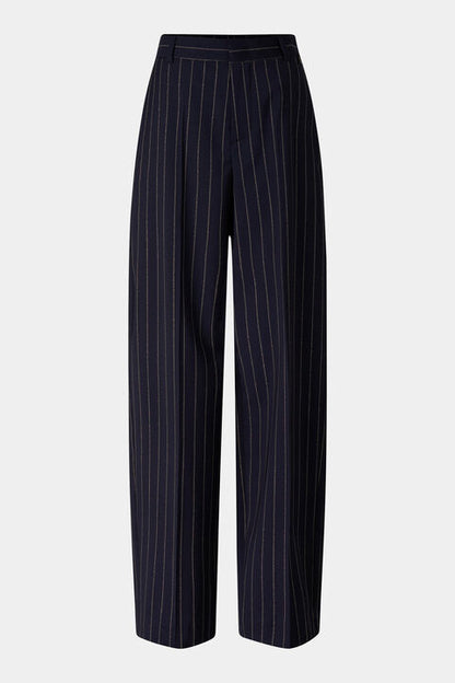 Joya Virgin Wool Trousers In Navy Blue