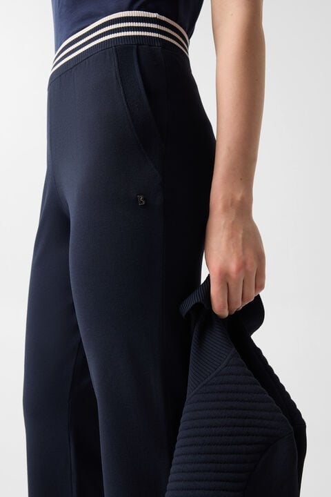 Josie Knitted Trousers In Navy Blue