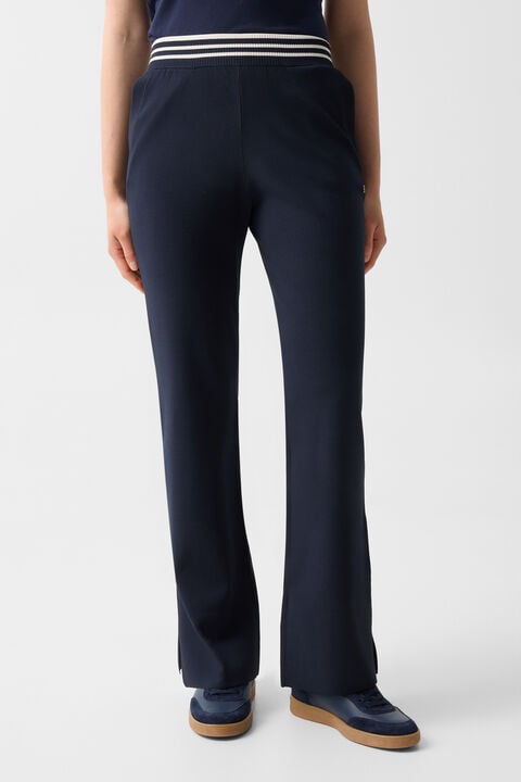 Josie Knitted Trousers In Navy Blue