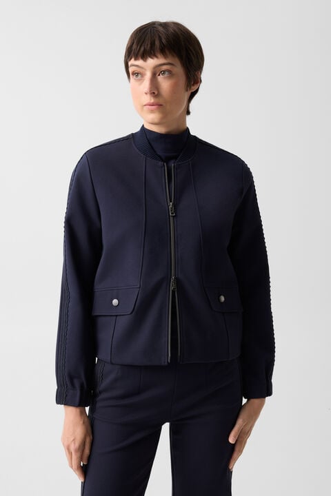 Luisa Jersey Jacket In Navy Blue