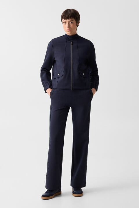 Luisa Jersey Jacket In Navy Blue