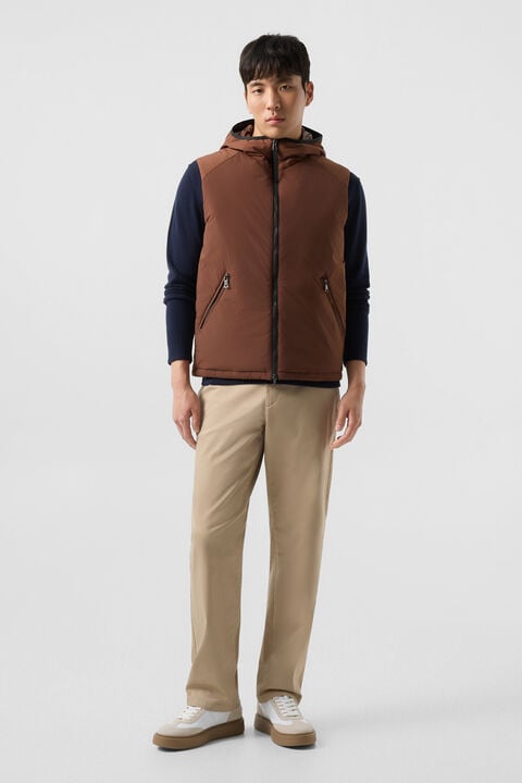 Clion Lightweight Down Waistcoat In Brown