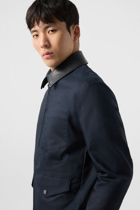 Twill Jacket Mirco In Navy Blue