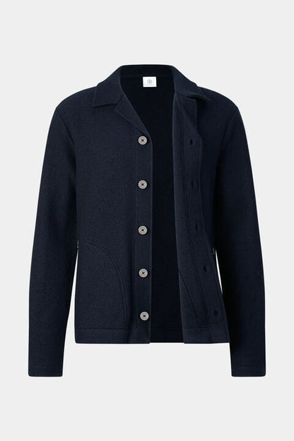 Wool Overshirt Blanco In Navy Blue