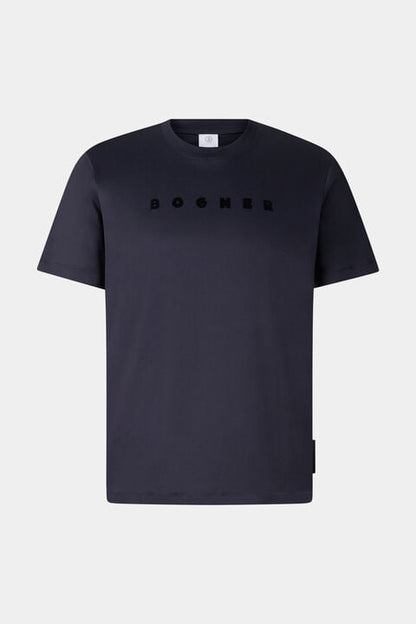 Cotton T-Shirt Lukas In Navy Blue