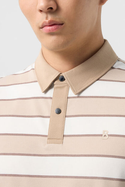 Timo Piqu¨¦ Polo Shirt In Beige/Off-White