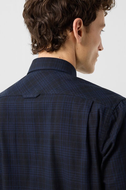 Hardy Cotton Shirt In Navy Blue/Black