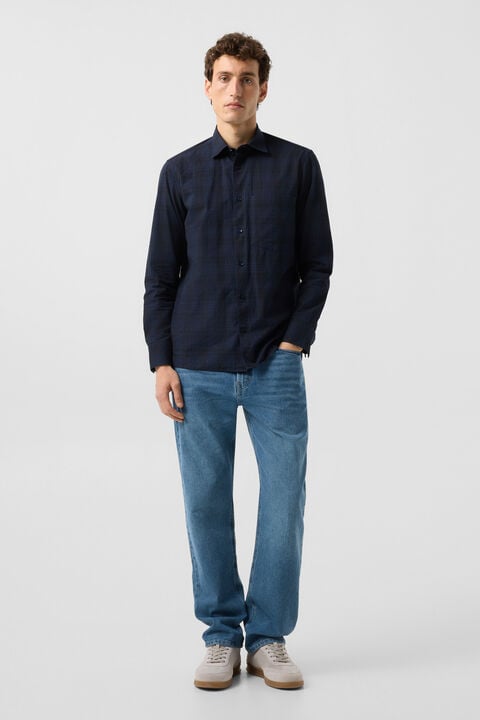 Hardy Cotton Shirt In Navy Blue/Black