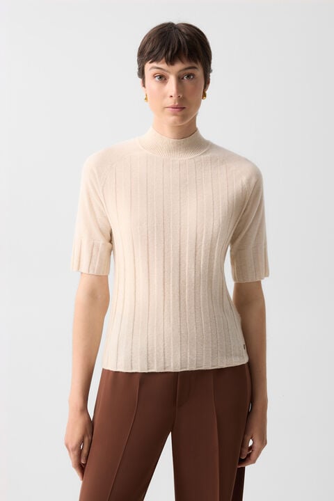 Virgin Wool Cashmere Shirt Tina In Cream