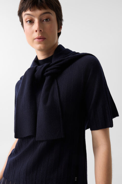 Virgin Wool Cashmere Shirt Tina In Navy Blue