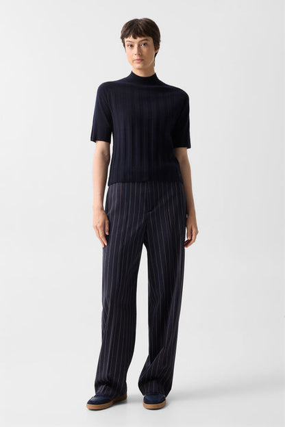 Virgin Wool Cashmere Shirt Tina In Navy Blue