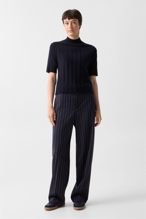 Virgin Wool Cashmere Shirt Tina In Navy Blue