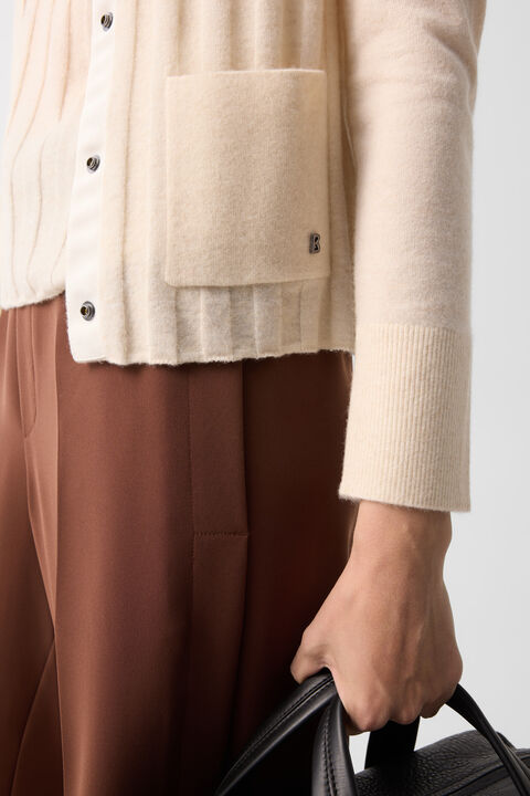 Tanja Virgin Wool Cashmere Cardigan In Cream