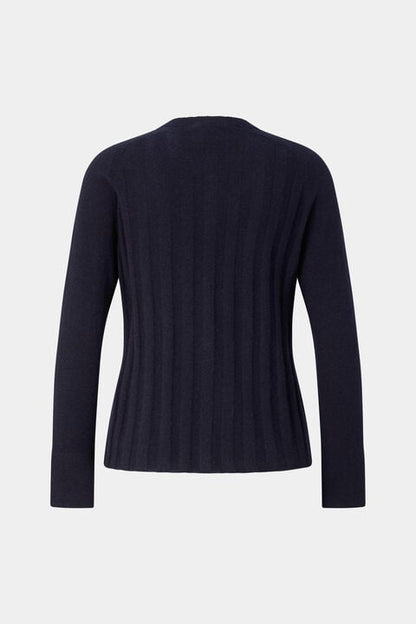 Tanja Virgin Wool Cashmere Cardigan In Navy Blue