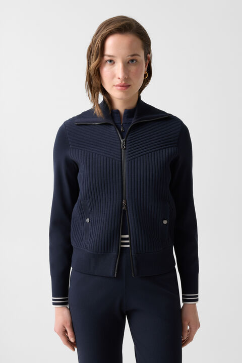 Jana Knit Jacket In Navy Blue