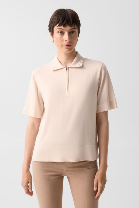 Maureen Virgin Wool Polo Shirt In Cream