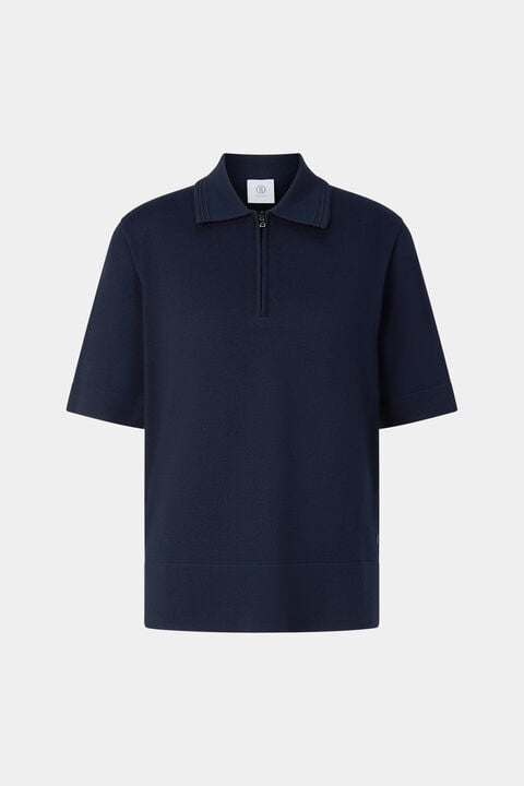 Maureen Virgin Wool Polo Shirt In Navy Blue