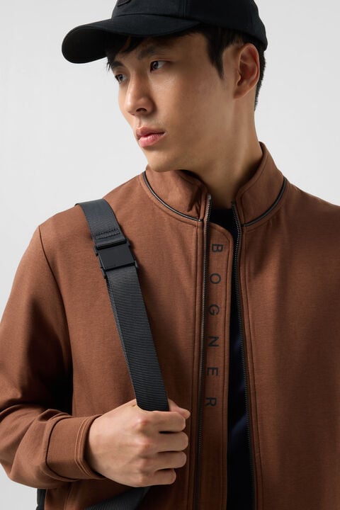 Spencer Jersey Jacket In Brown