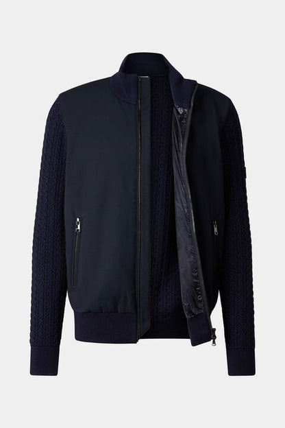 Zisco Hybrid Wool Knit Jacket In Navy Blue