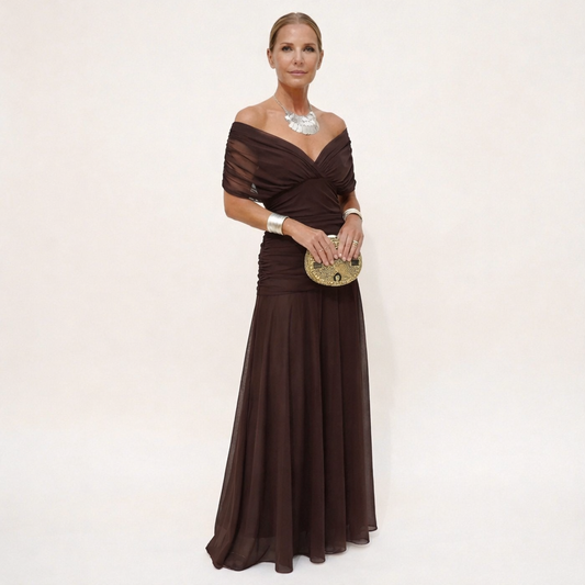 Victoria - Long Floral V-Neck Dress