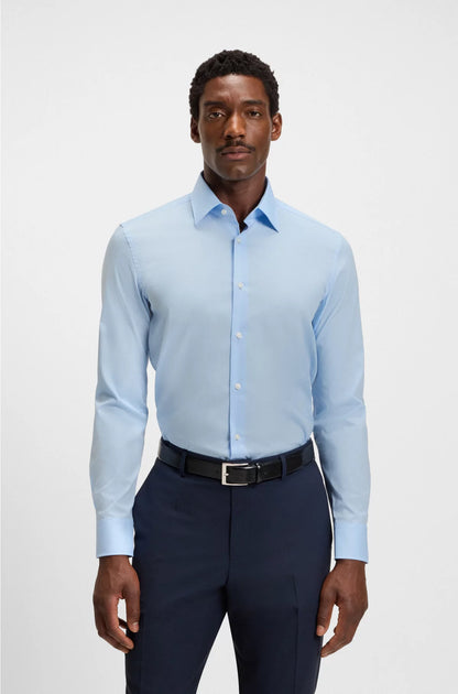 SLIM-FIT SHIRT IN EASY-IRON STRETCH-COTTON POPLIN