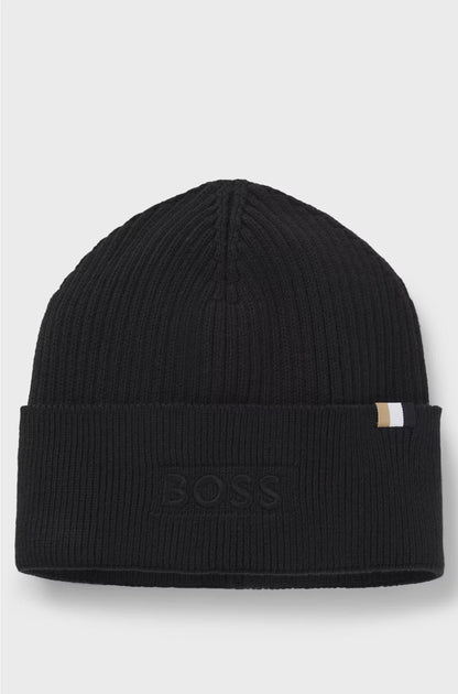 LOGO-EMBROIDERED BEANIE HAT IN WOOL AND COTTON