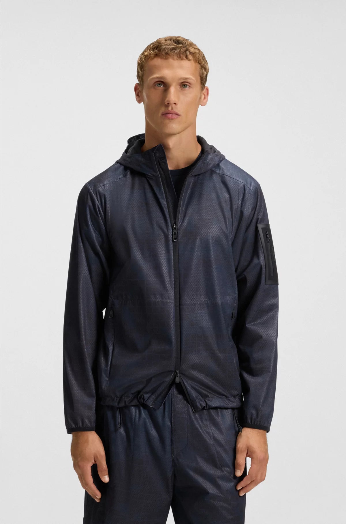 ACTIVE HOODED PARKA JACKET WITH ALL-OVER PRINT