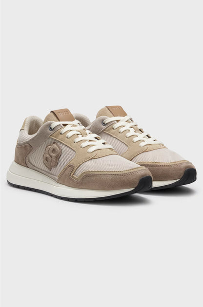 SUEDE TRAINERS WITH DOUBLE B MONOGRAM